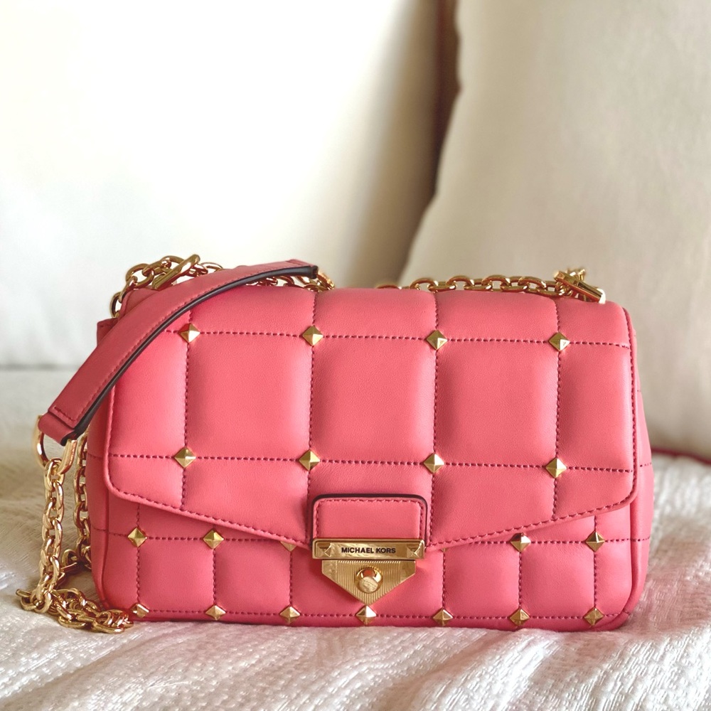 NWOT Michael Kors SoHo Large Studded Quilted Leather Shoulder Bag